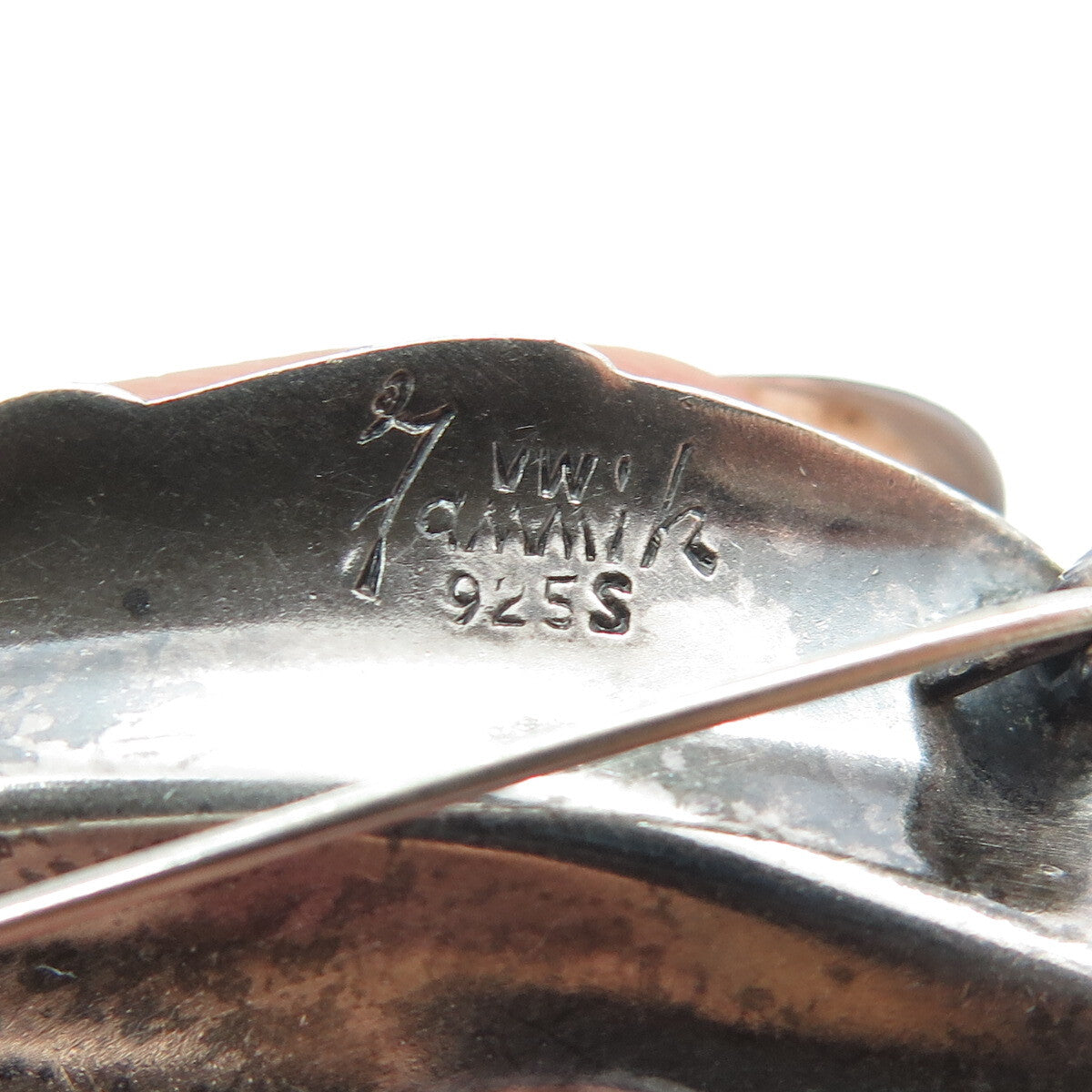 VIGGO WOLLNY JAMMIK 925S Sterling Silver Vintage Denmark Leaf Modernist Brooch