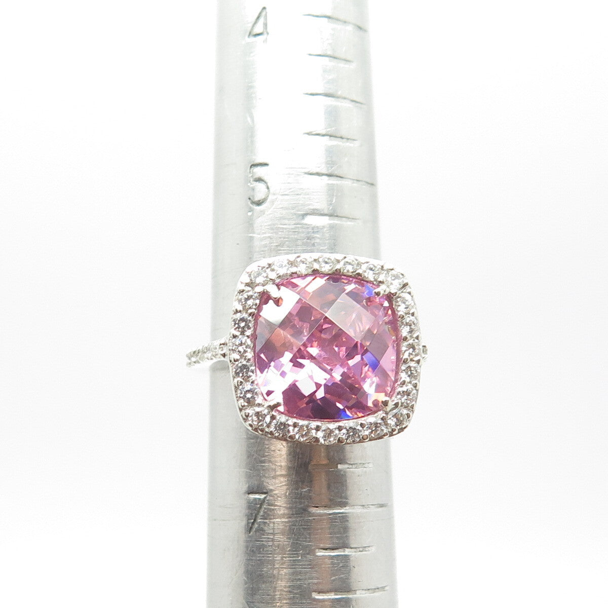 925 Sterling Silver J. Esposito White & Pink C Z Ring Size 6.25