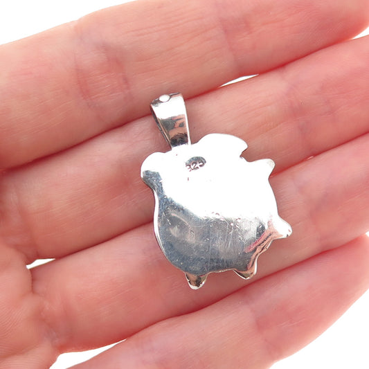 925 Sterling Silver Vintage Bulldog Oxidized Pendant