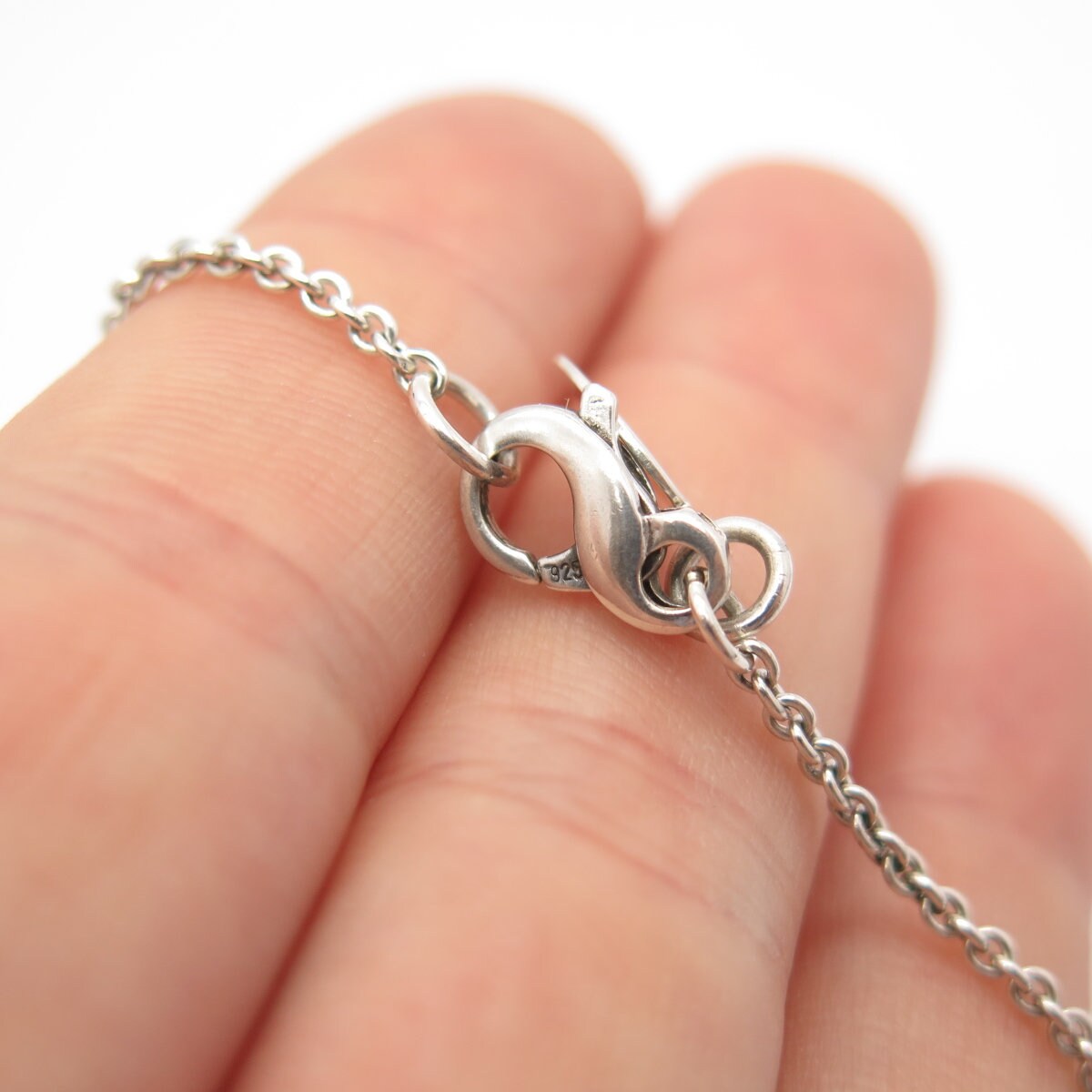 925 Sterling Silver Vintage Be Well Real Pearl Heart Rolo Chain Necklace 17"