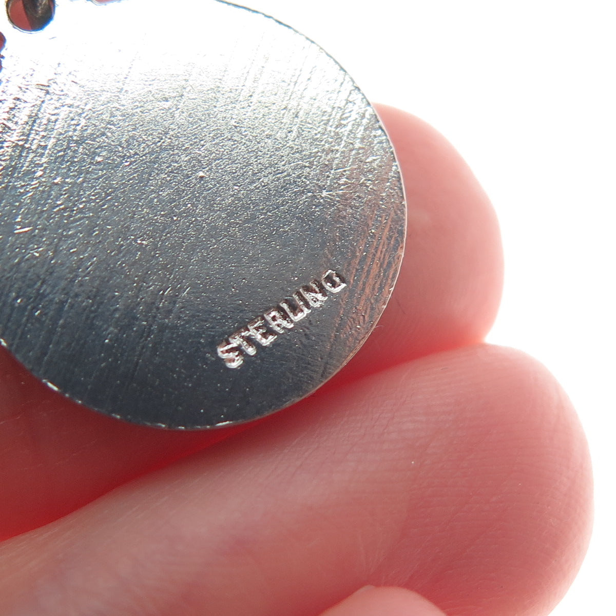925 Sterling Silver Vintage Enamel United Nations Minimalist Charm Pendant