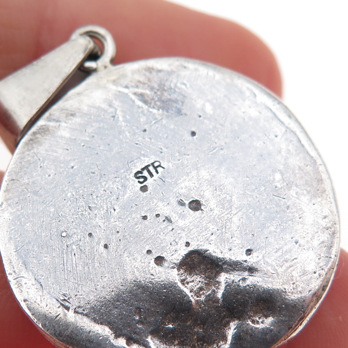 925 Sterling Silver Vintage Lady Cameo Oxidized Pendant