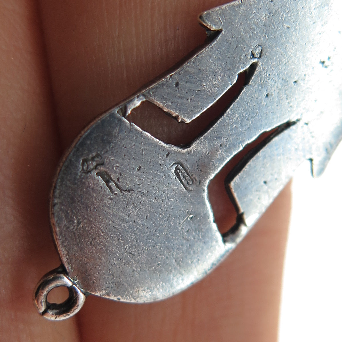 925 Sterling Silver Vintage African Tribal Mask Oxidized Charm Pendant