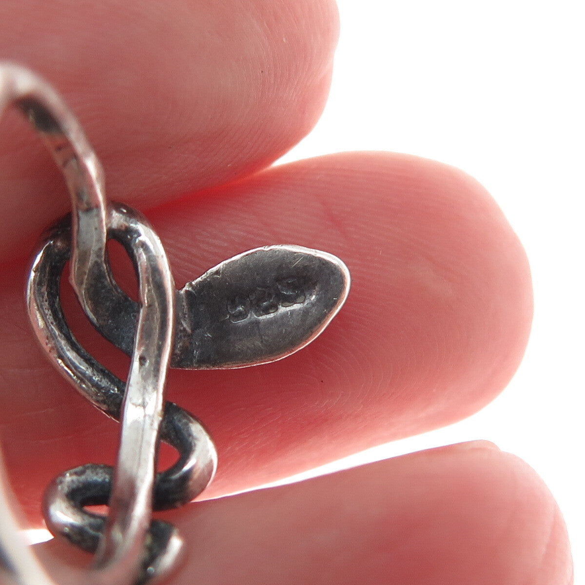 925 Sterling Silver Vintage Snake Oxidized Ring Size 6 (repair / cracked shank)