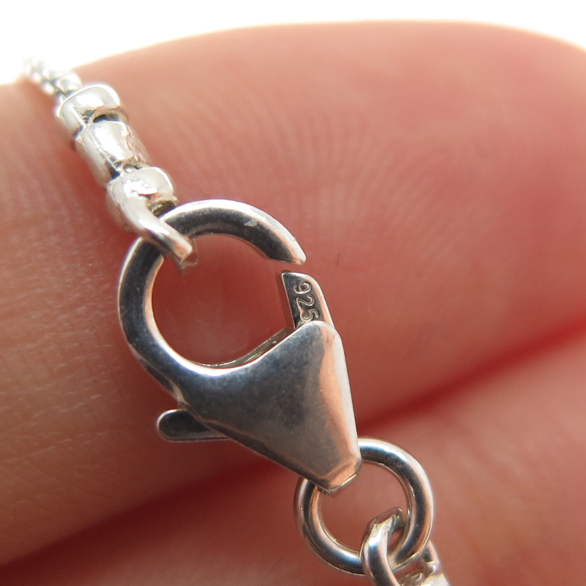 925 Sterling Silver Vintage Round Box Chain Necklace 32"