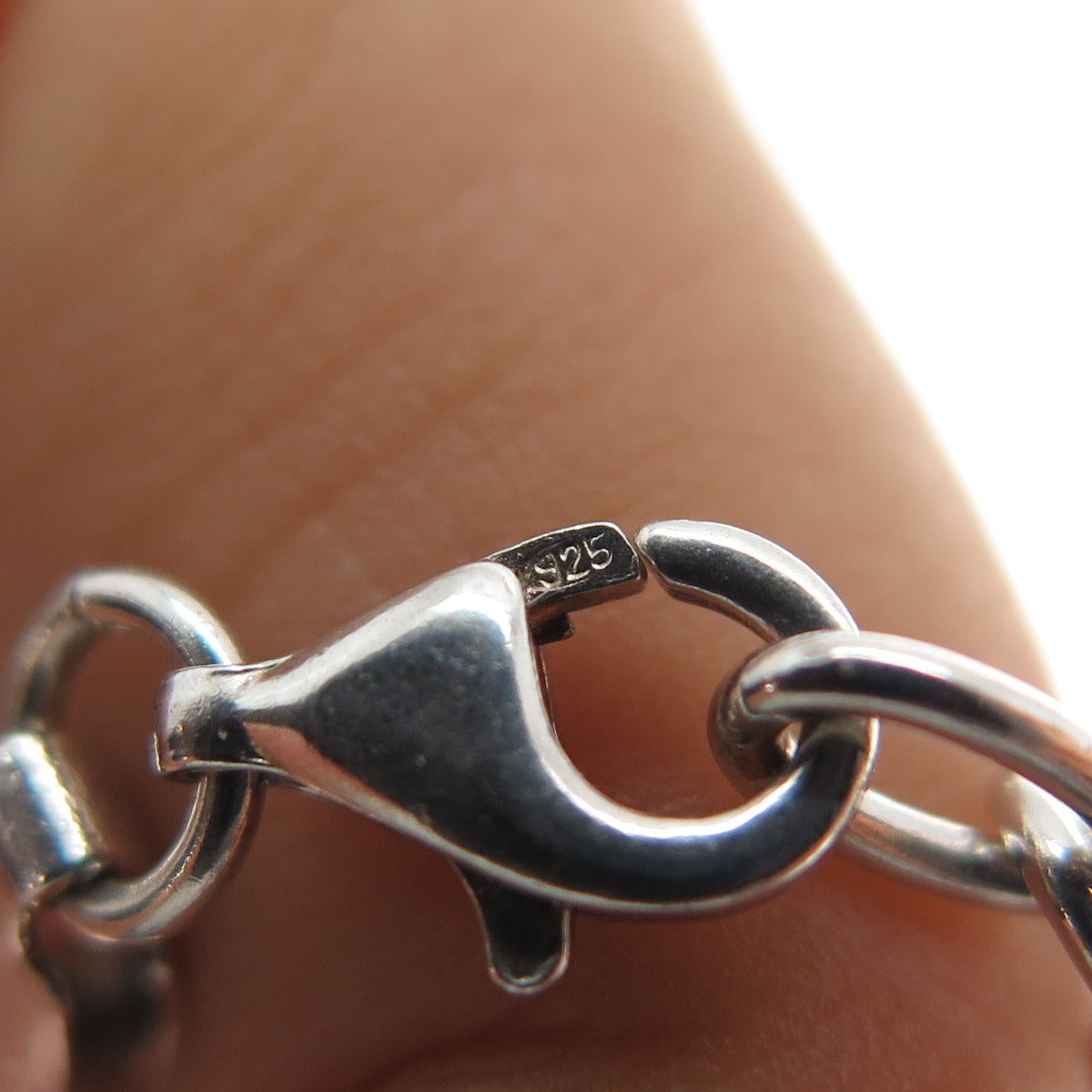 925 Sterling Silver Vintage Italy Cross Chain Necklace 16"