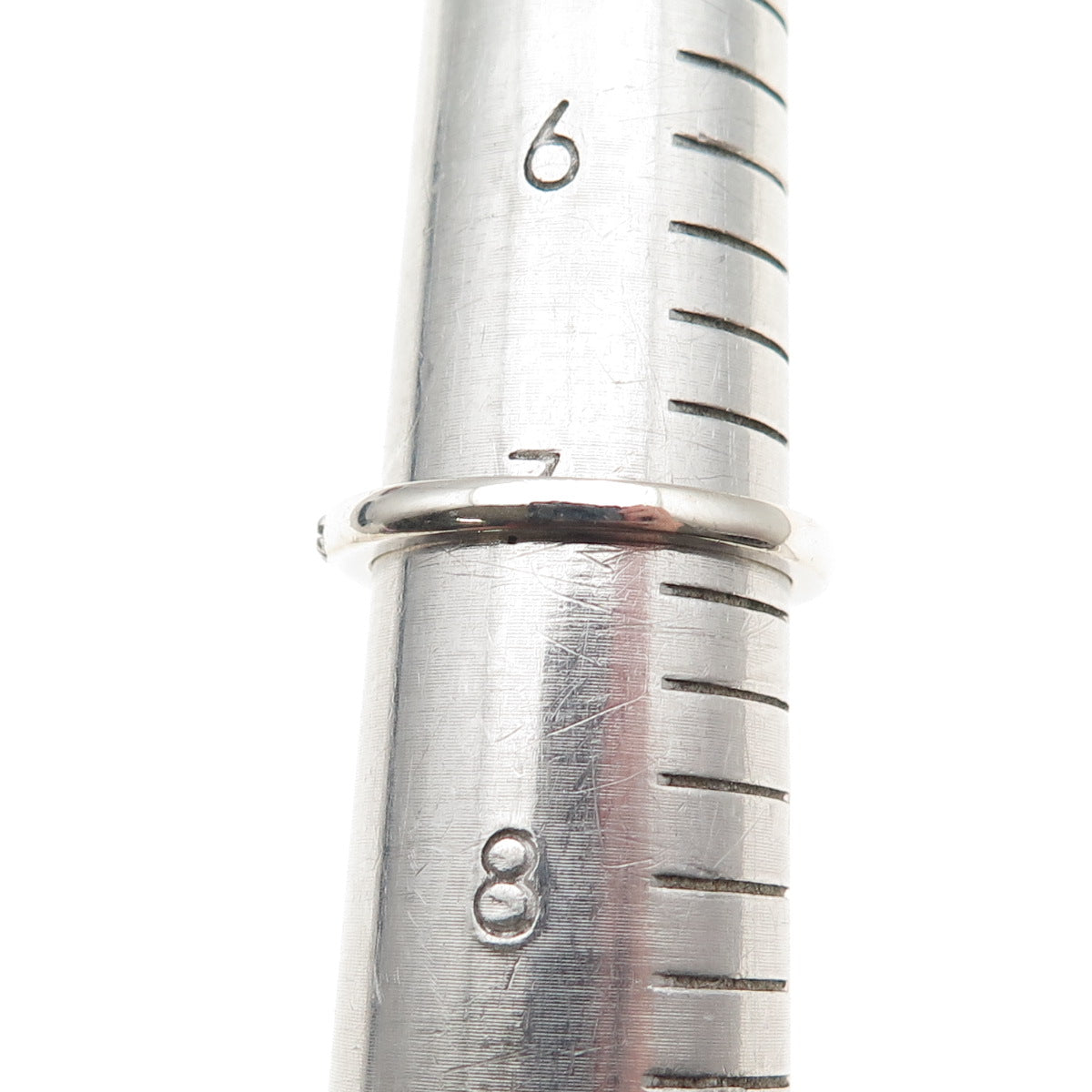 925 Sterling Silver Round-Cut C Z Engagement Ring Size 7