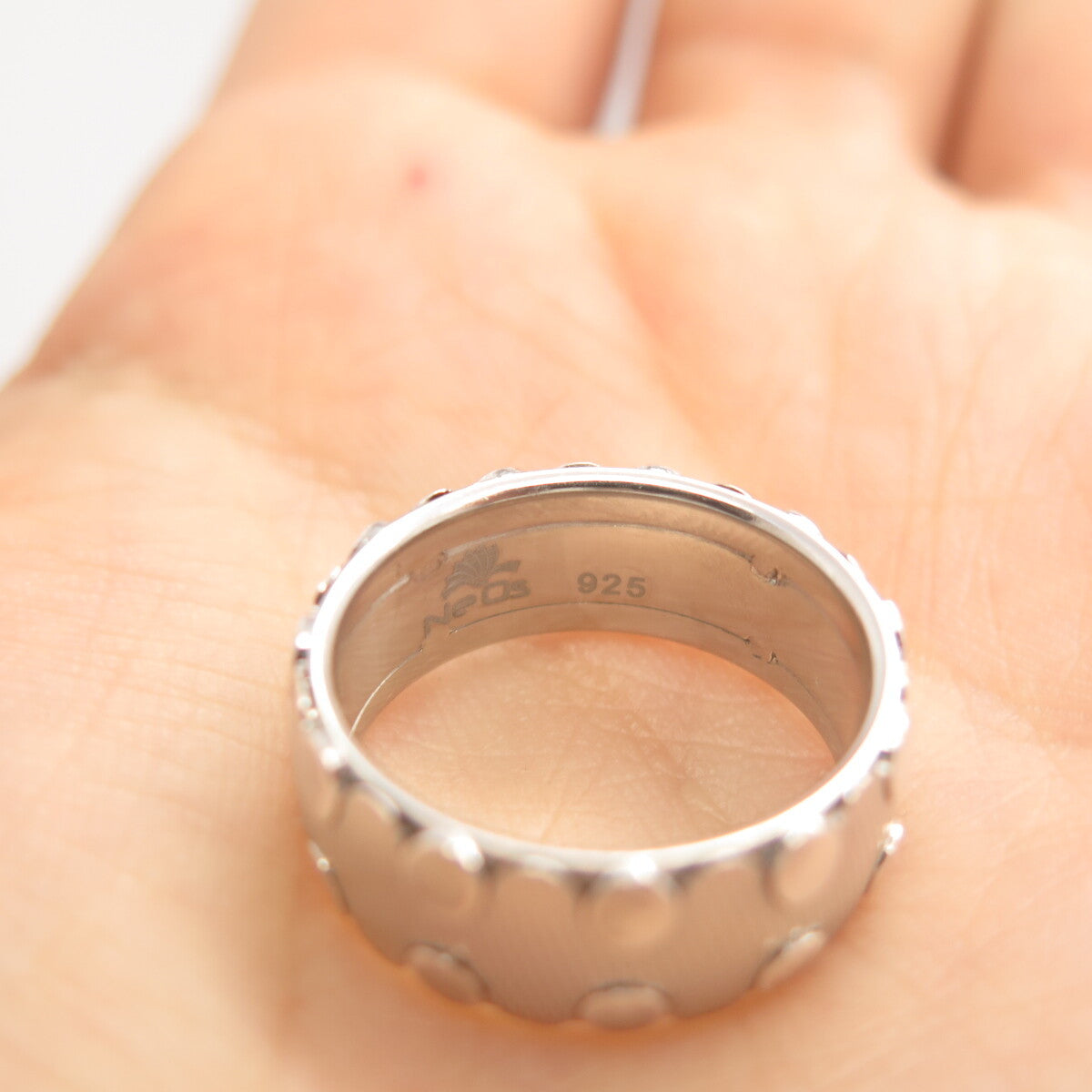 925 Sterling Silver Neos Striped Band Ring Size 7