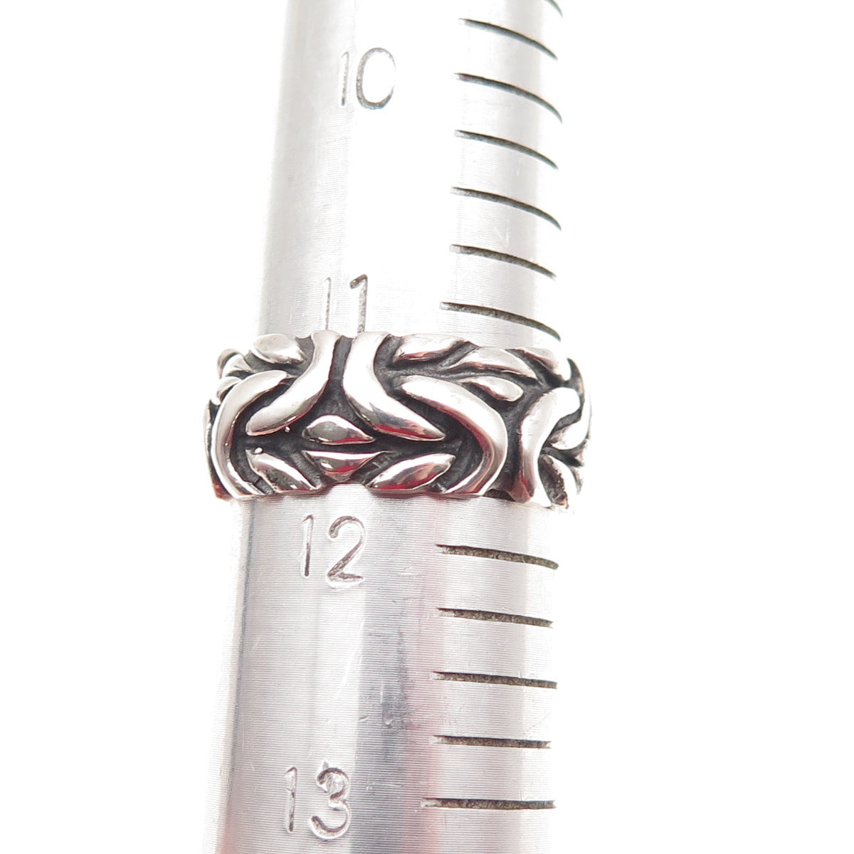 925 Sterling Silver Vintage Byzantine Oxidized Band Ring Size 11.75