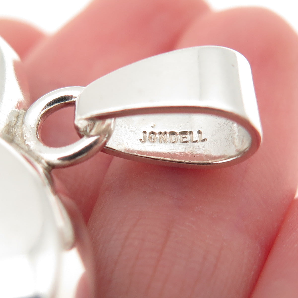 JONDELL 925 Sterling Silver Vintage Spain Puffy Heart Charm Pendant