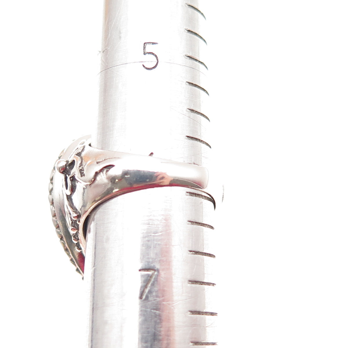 925 Sterling Silver Vintage Real Tyrone Turquoise Teardrop Ring Size 6.25