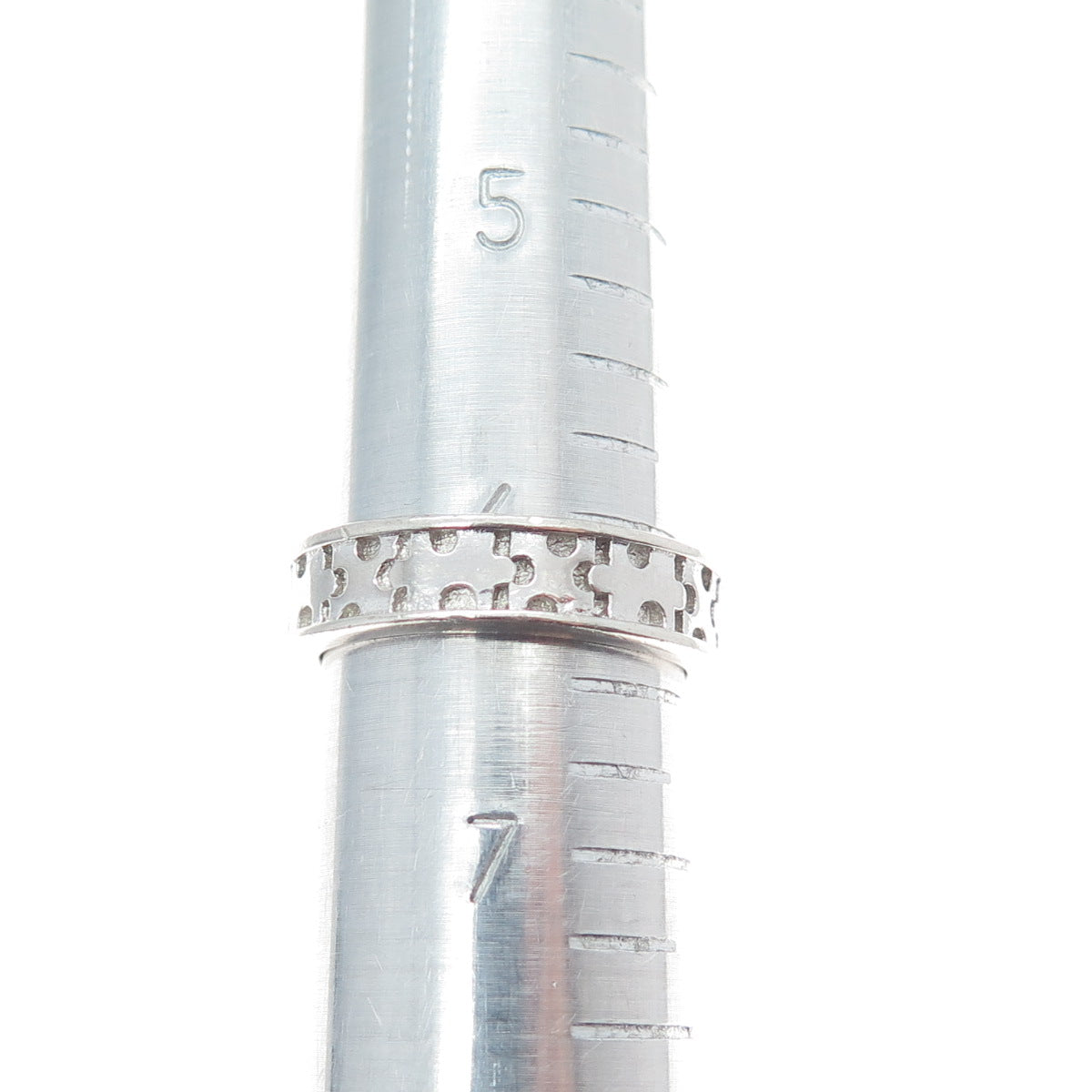925 Sterling Silver Vintage Puzzle Band Ring Size 6.5