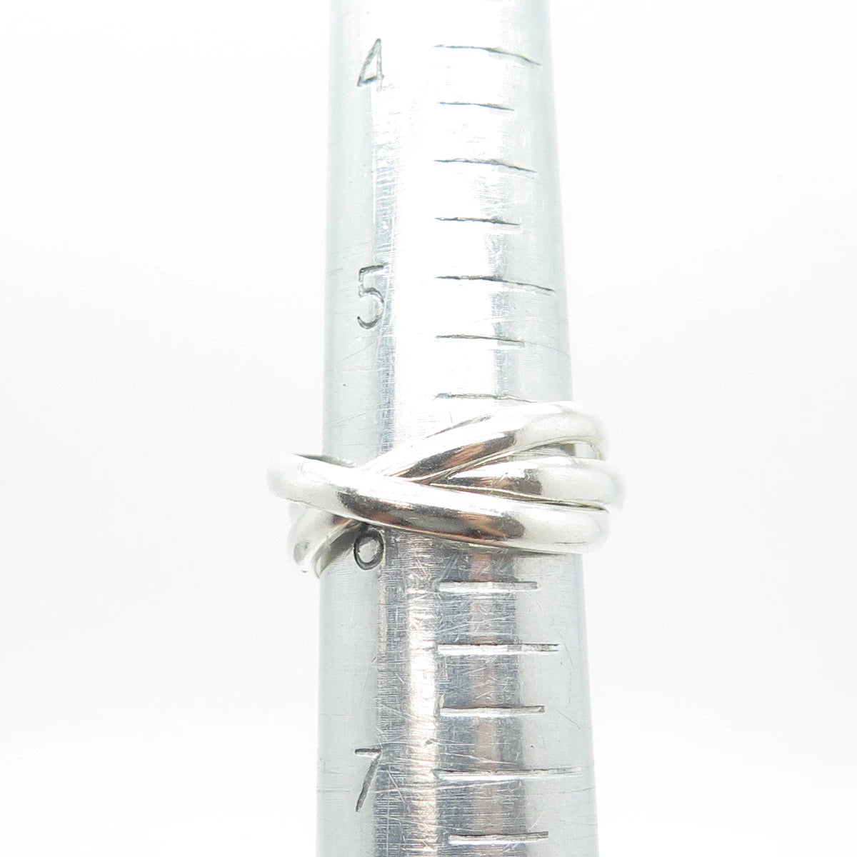 925 Sterling Silver Vintage Trinity Band Ring Size 6