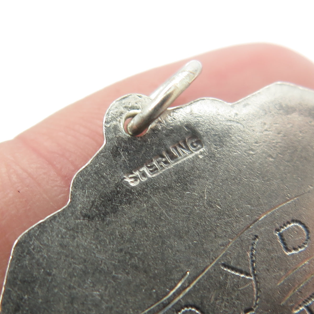 925 Sterling Silver Antique 1933 "50 YD Backstroke" Swimming Medal Pendant