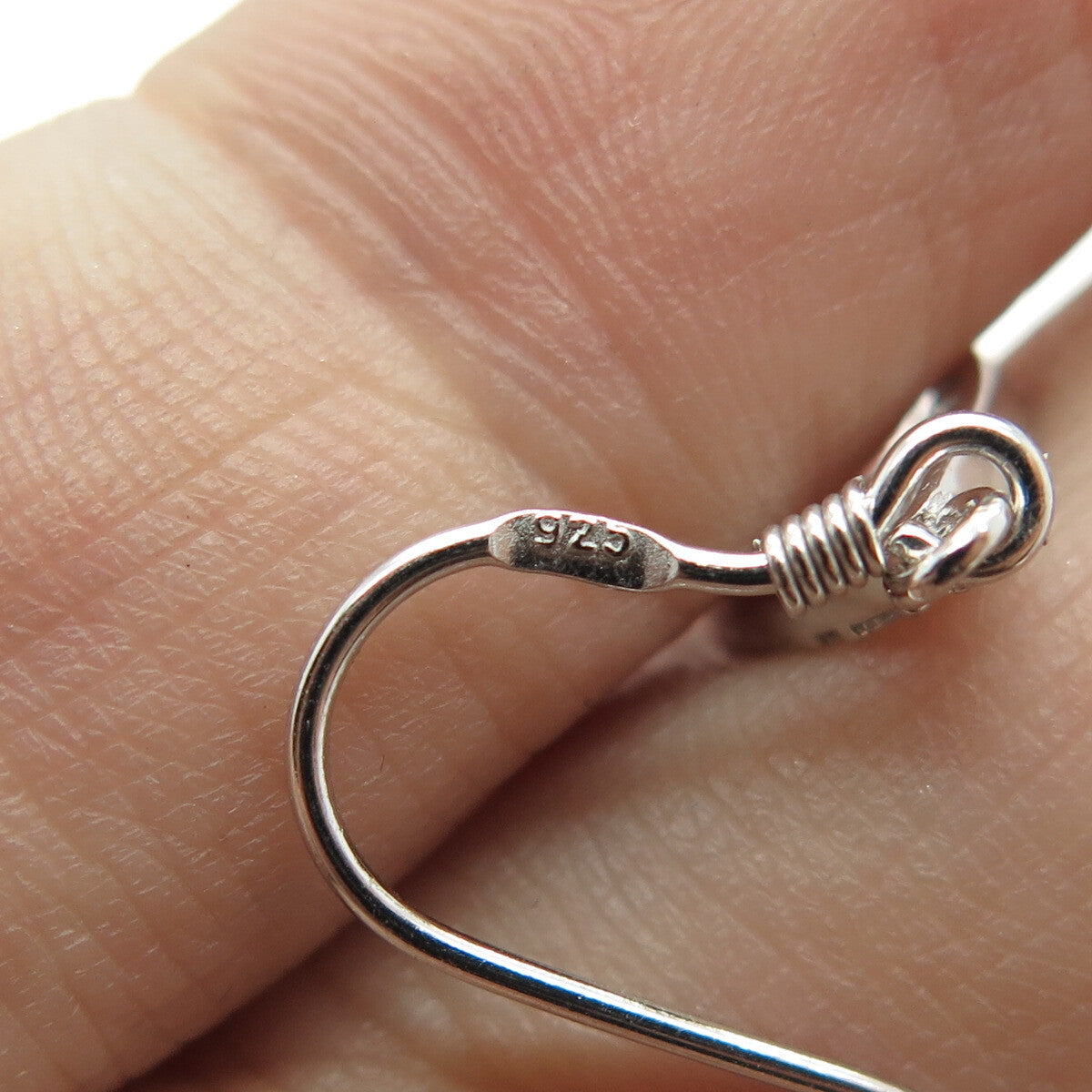 925 Sterling Silver Round-Cut C Z Ichthys Symbol Dangling Earrings