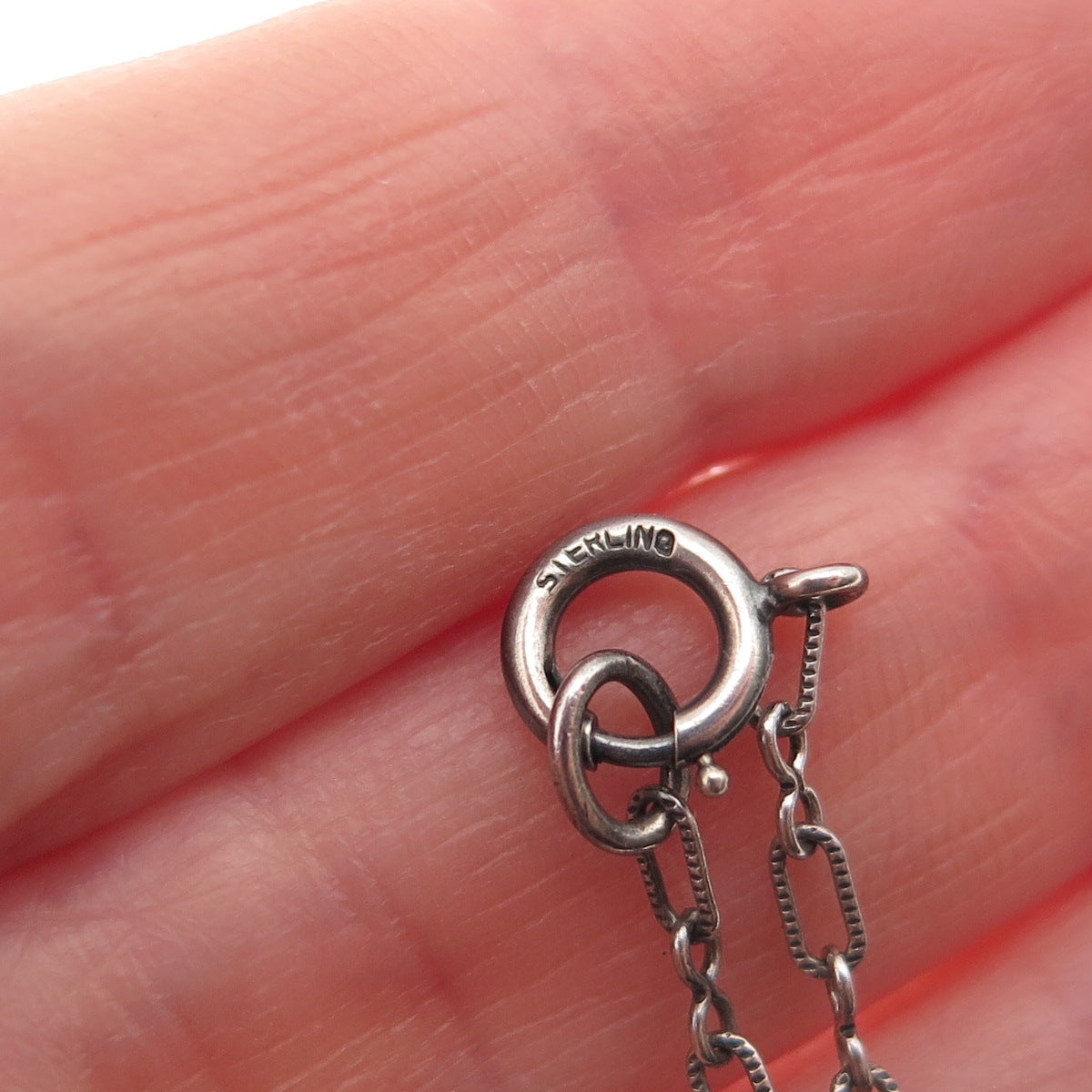 925 Sterling Antique Art Deco Real Marcasite Floral Necklace 18" (missing stone)