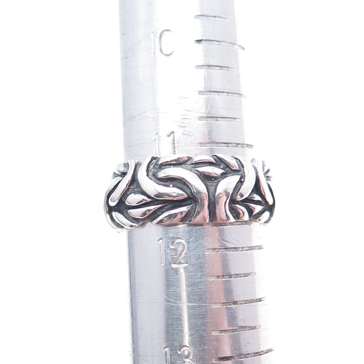 925 Sterling Silver Vintage Byzantine Oxidized Band Ring Size 11.75