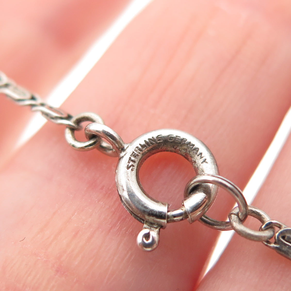 925 Sterling Antique Art Deco Germany Real Carnelian & Marcasite Necklace 16"