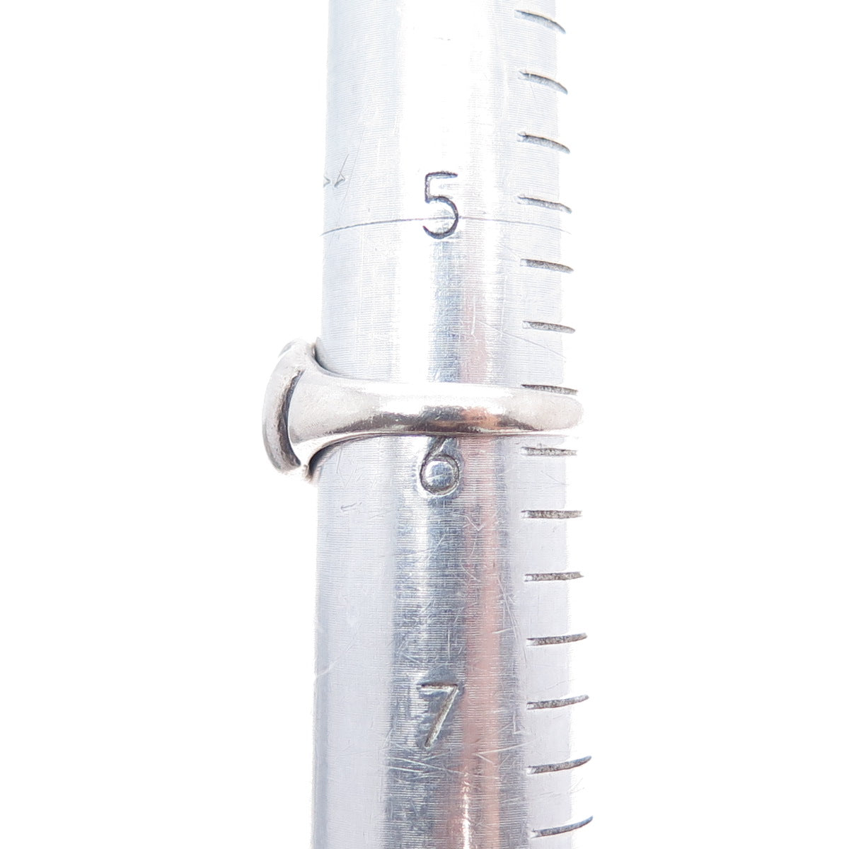 925 Sterling Silver Vintage Modernist Ribbed Oxidized Ring Size 6