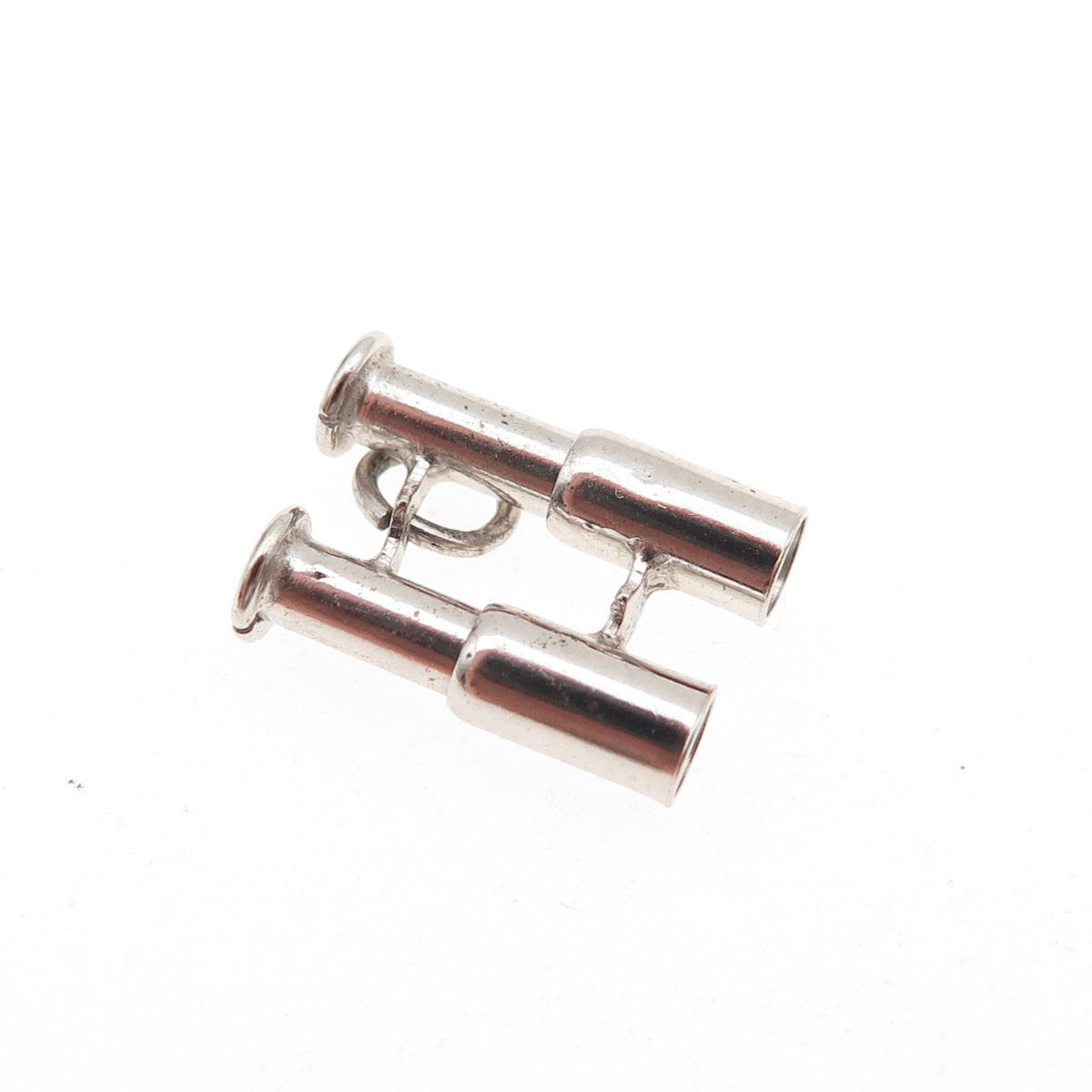 925 Sterling Silver Antique Art Deco Binoculars Oxidized 3D Charm Pendant