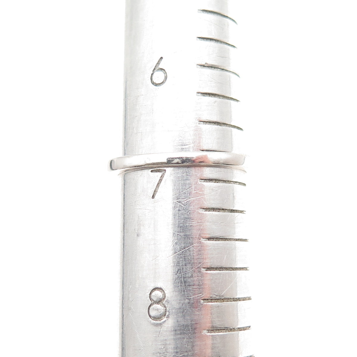 925 Sterling Silver Round-Cut Lab-Created Sapphire Ring Size 6.75