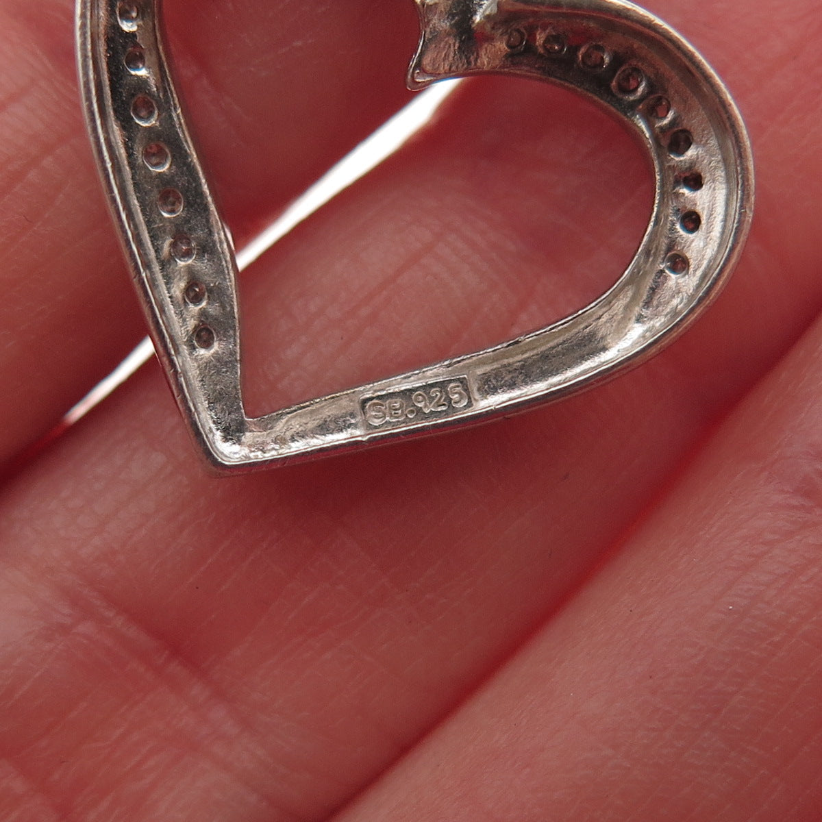 SB Sherri Baker 925 Sterling Silver Real Diamond Heart Mini Charm Pendant