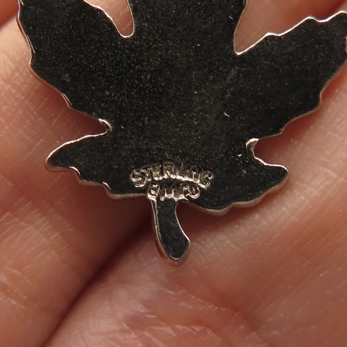 925 Sterling Silver Vintage Breadner & Co. Enamel "Montreal" Maple Leaf Pendant