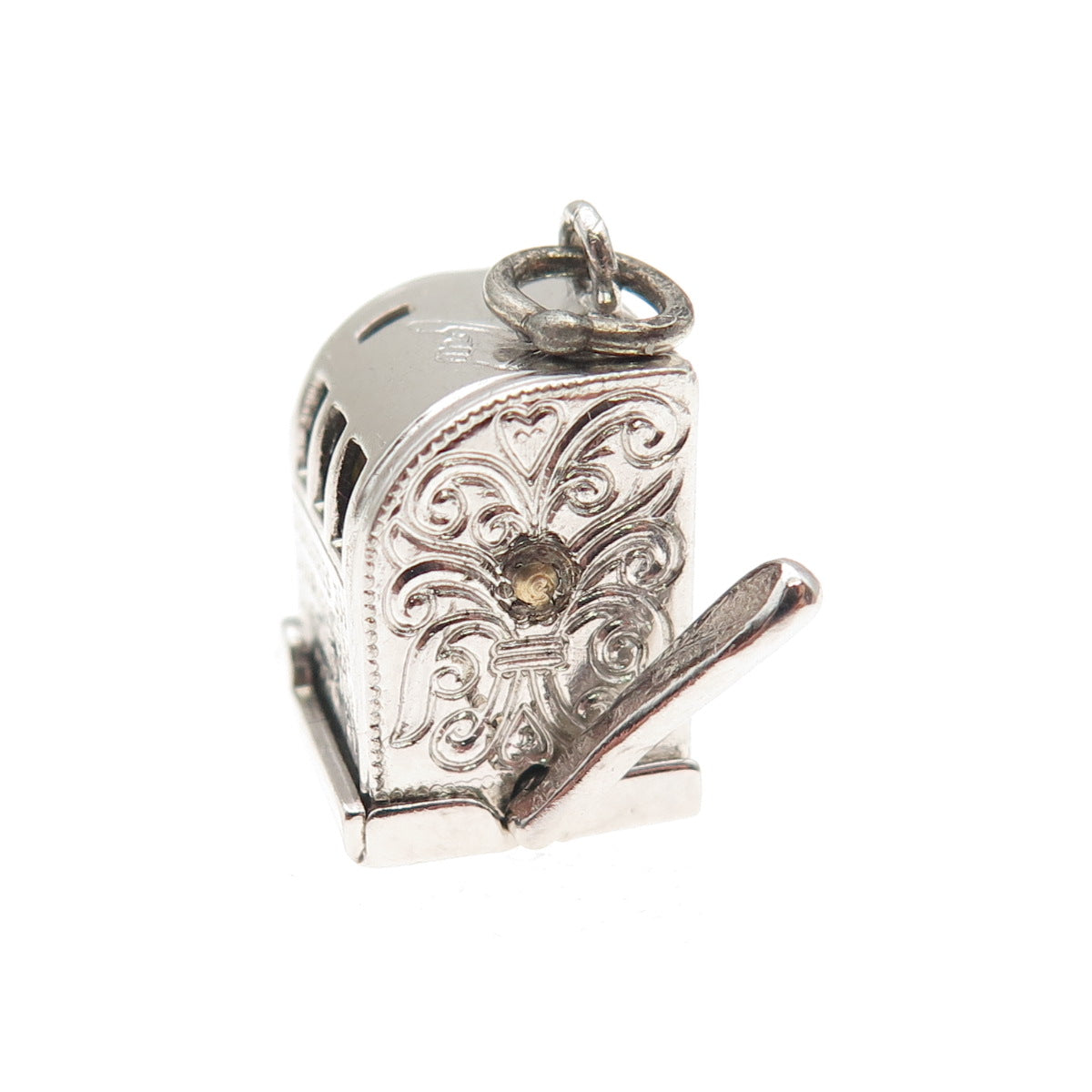 925 Sterling Silver Antique Art Deco Casino Slot Machine 3D Mini Charm Pendant