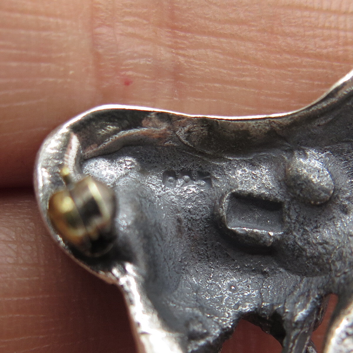 925 Sterling Silver Vintage Mom & Child Horse Oxidized Pin Brooch