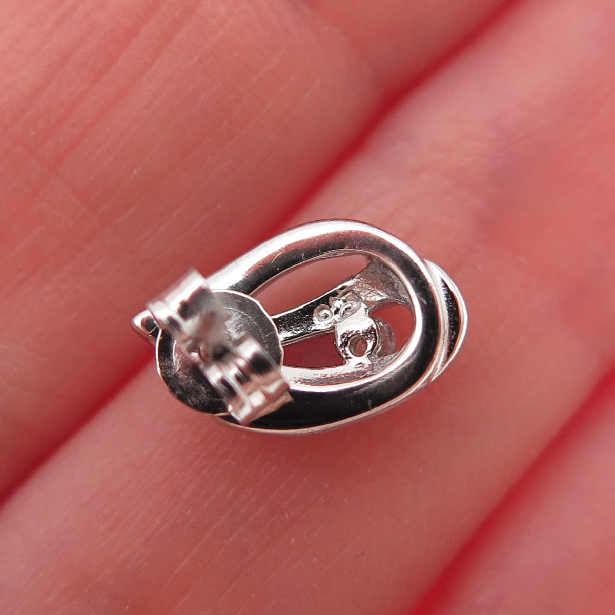 925 Sterling Silver Round-Cut C Z Teardrop Stud Earrings