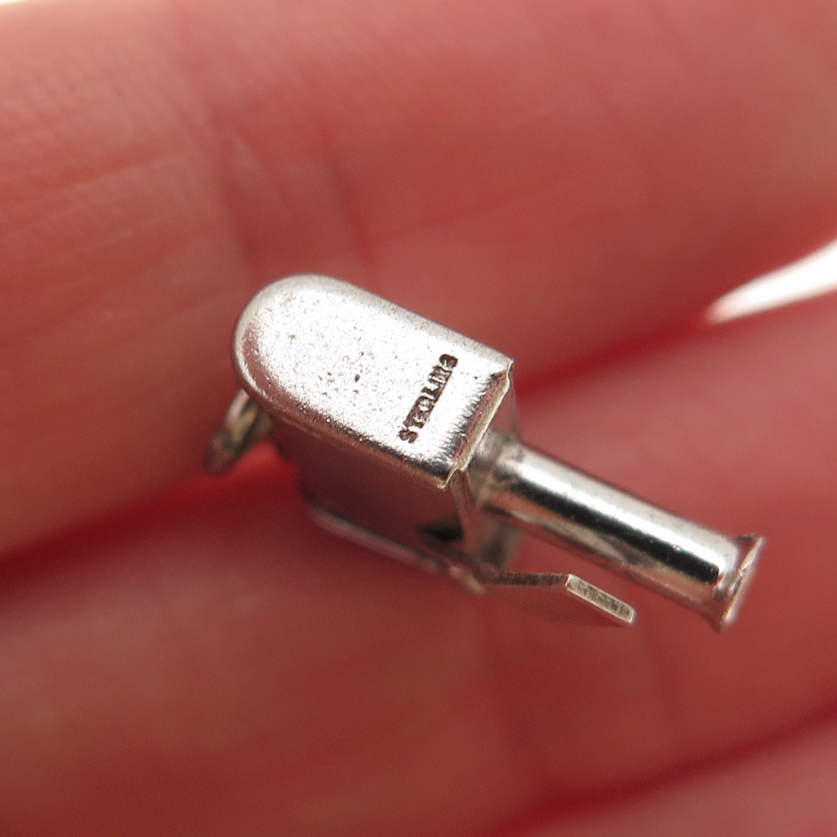 925 Sterling Silver Antique Art Deco Mailbox 3D Mini Open Charm Pendant