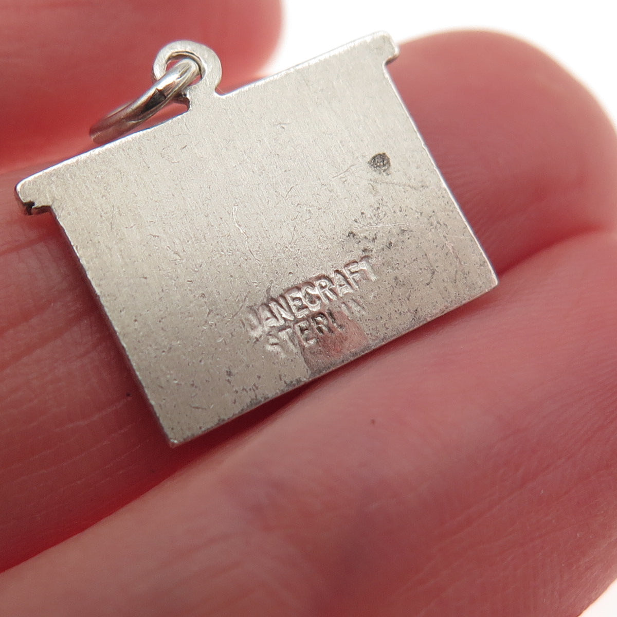 Danecraft Sterling Silver Antique Art Deco Enamel Fireplace Mini Charm Pendant