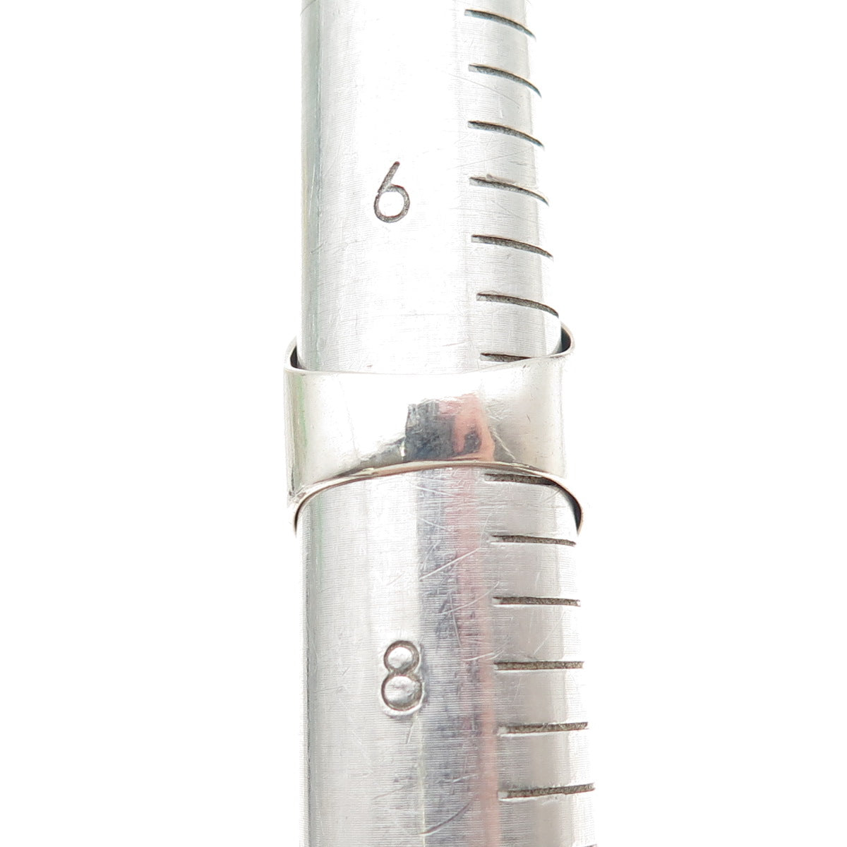 925 Sterling Silver Vintage Real Emerald-Cut Amethyst Modernist Ring Size 7.25