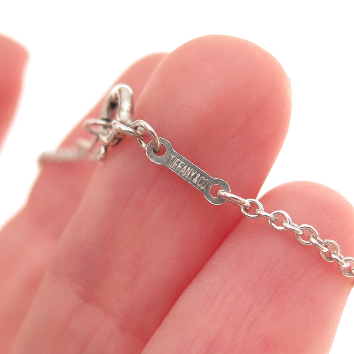 Tiffany & Co. Elsa Peretti Sterling Silver Vintage 35mm Open Heart Necklace 30"