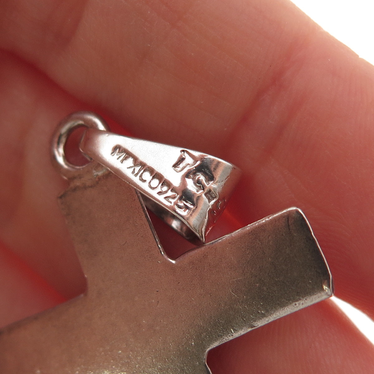 925 Sterling Silver Vintage Mexico Cross Religious Pendant