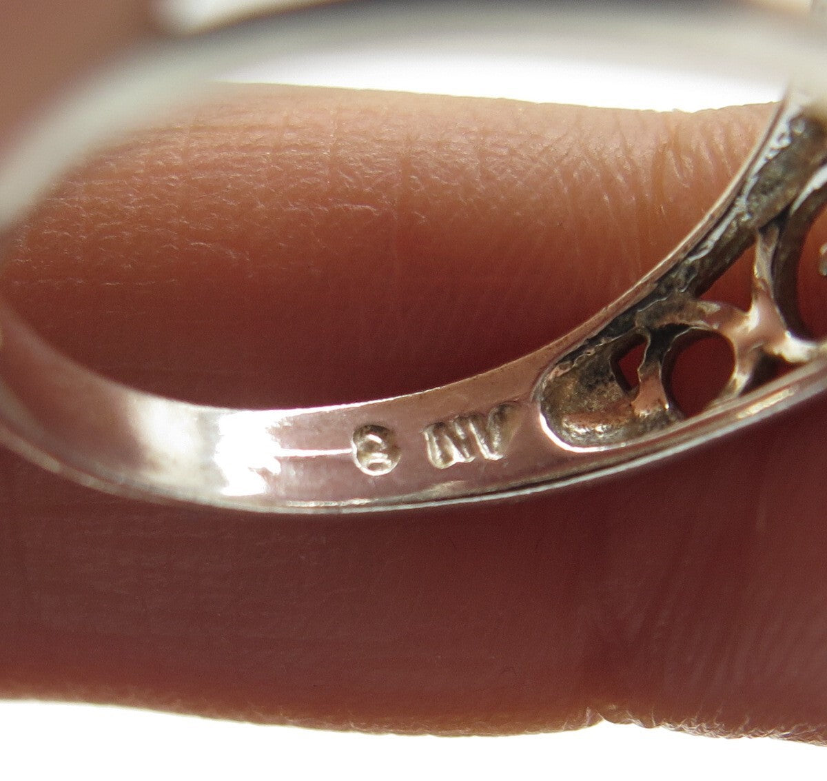 925 Sterling Silver Vintage Swirl Ring Size 8.25