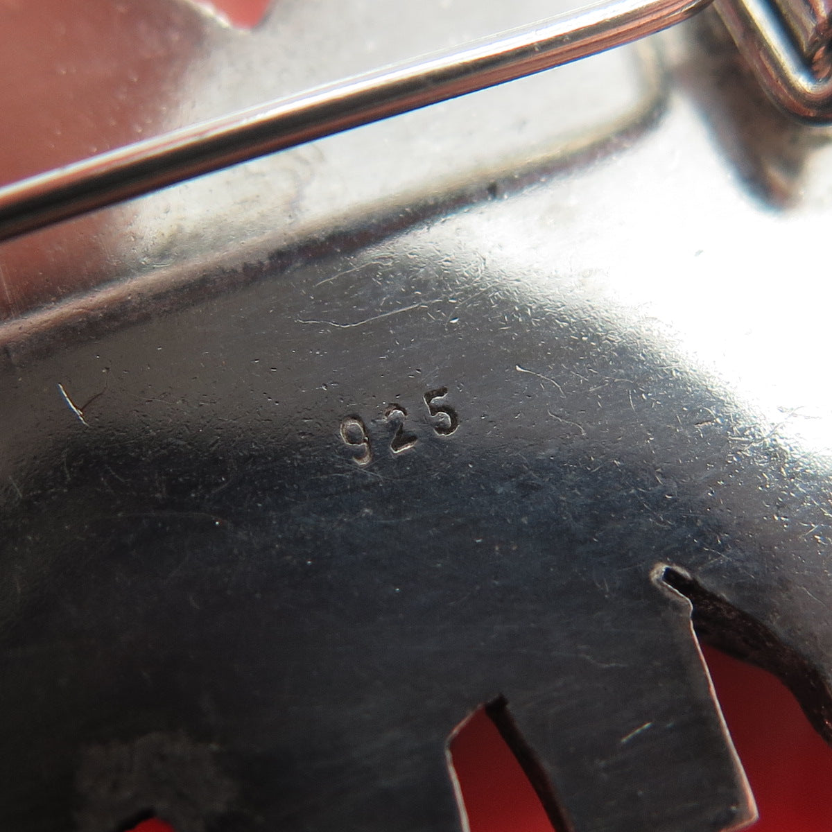 925 Sterling Silver Vintage Herd of Elephants Oxidized Pin Brooch