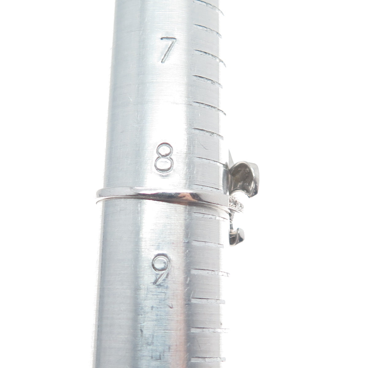 925 Sterling Silver Round-Cut Shaped C Z Fleur-de-Lis Ring Size 8.5