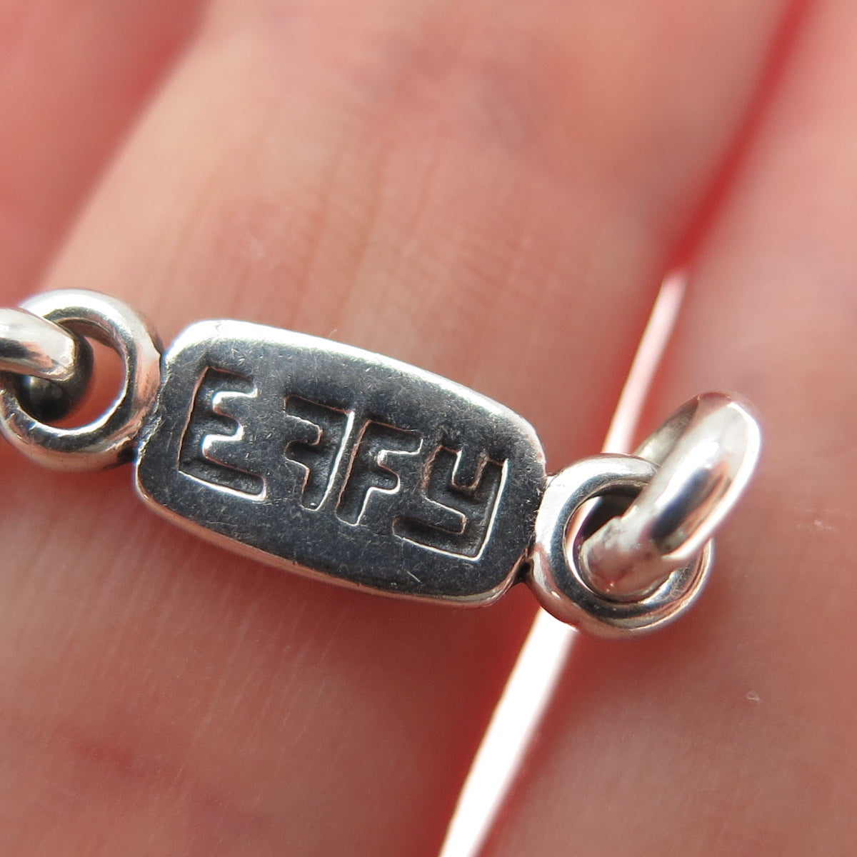 EFFY 925 Sterling Silver Vintage Spiga Chain Oxidized Necklace 18"