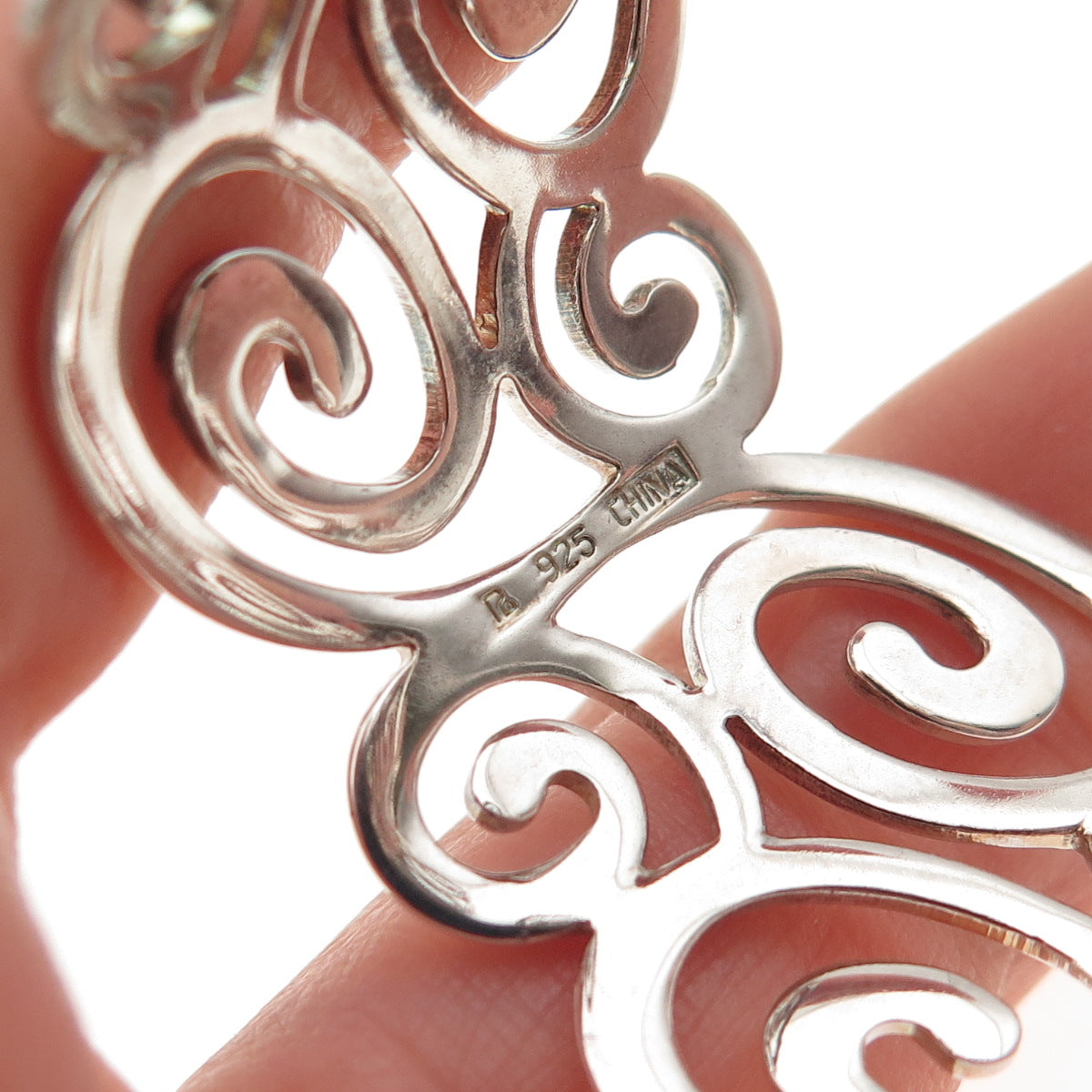 Ross Simons 925 Sterling Silver Vintage Swirl Adjustable Cuff Bracelet 6.5"