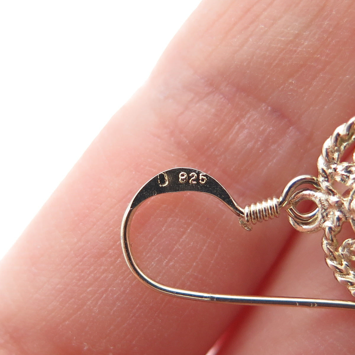 925 Sterling Silver Gold Plated Vintage Round-Cut C Z Heart Dangle Earrings