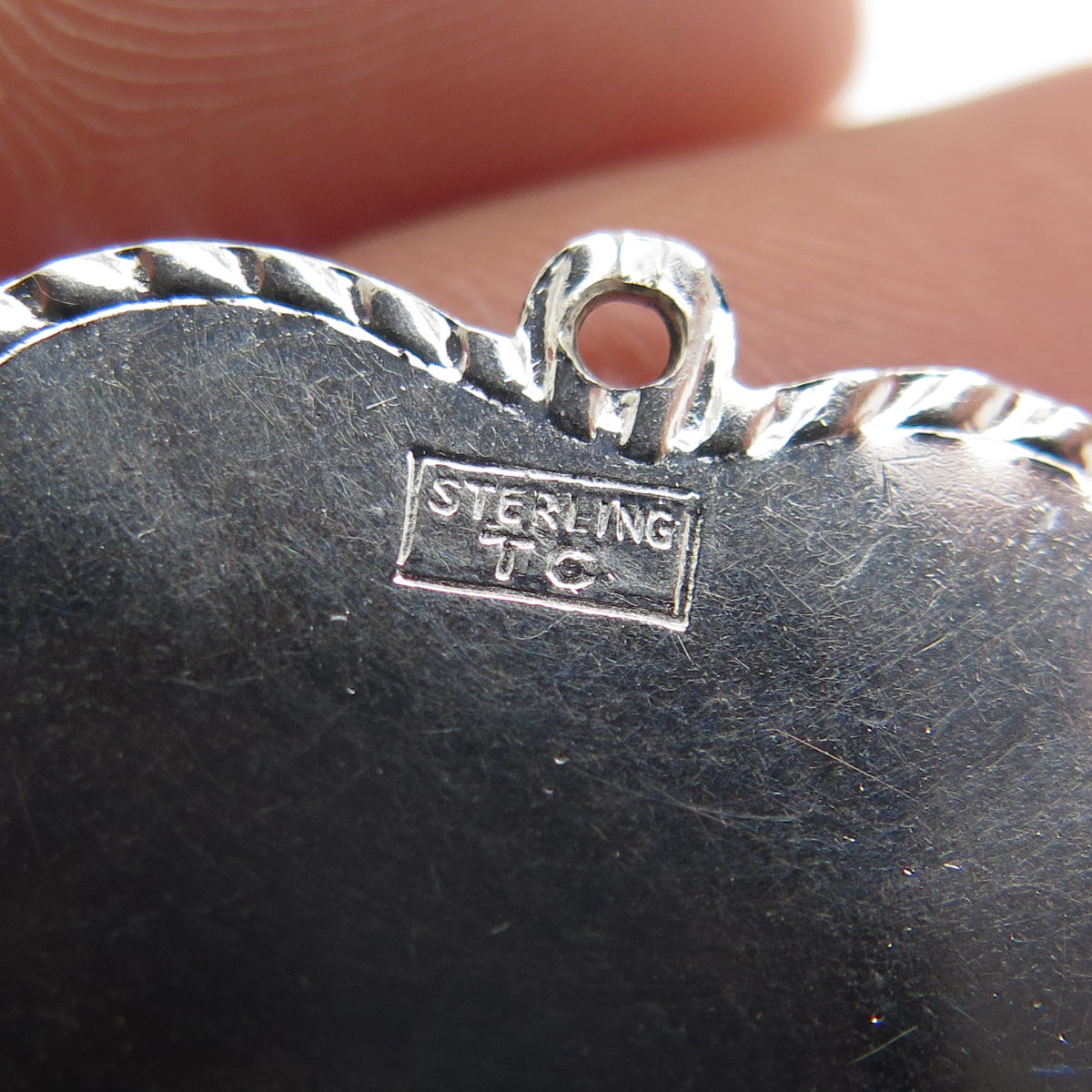 TOWN & COUTRY Sterling Silver Vintage Rhinestone "Graduation Day" Heart Pendant