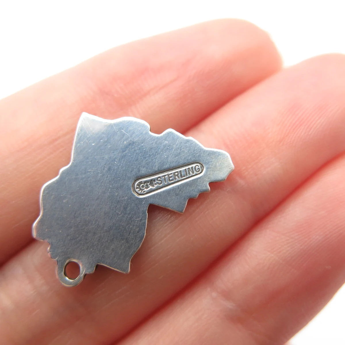 925 Sterling Silver Vintage Maisels Indian Trading Post "Louisiana" Map Pendant