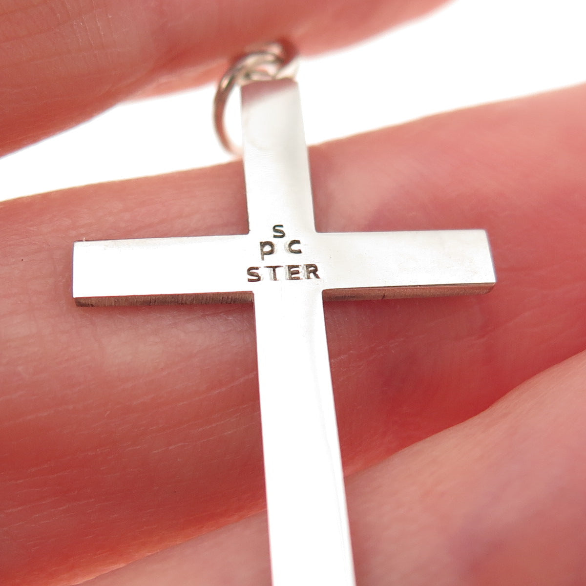 925 Sterling Silver Vintage Real Turquoise Inlay Cross Charm Pendant