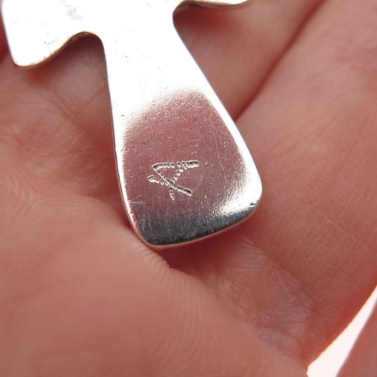 925 Sterling Silver Vintage Cross Oxidized Charm Pendant