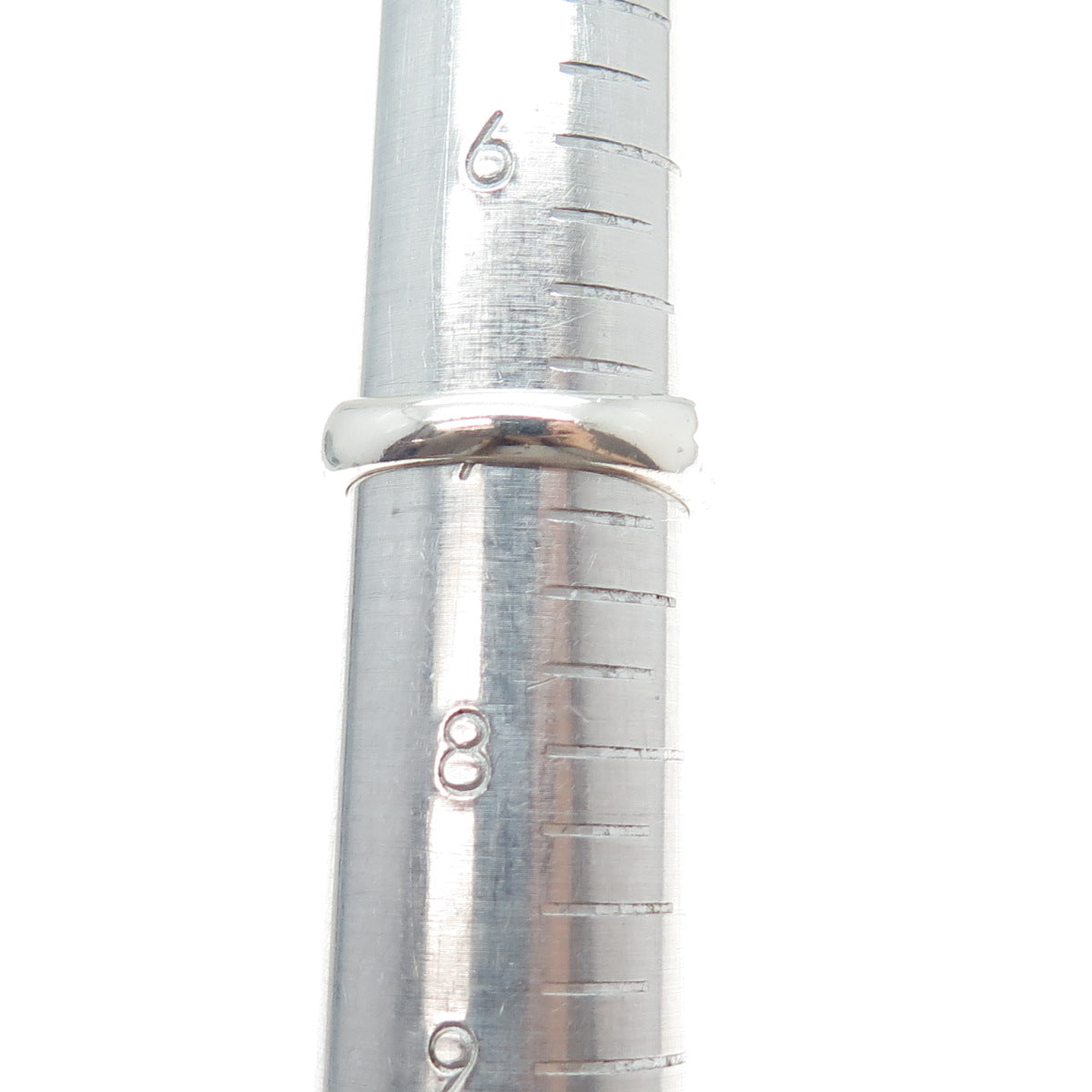 925 Sterling Silver Vintage Triangle-Cut C Z Modernist Ring Size 7