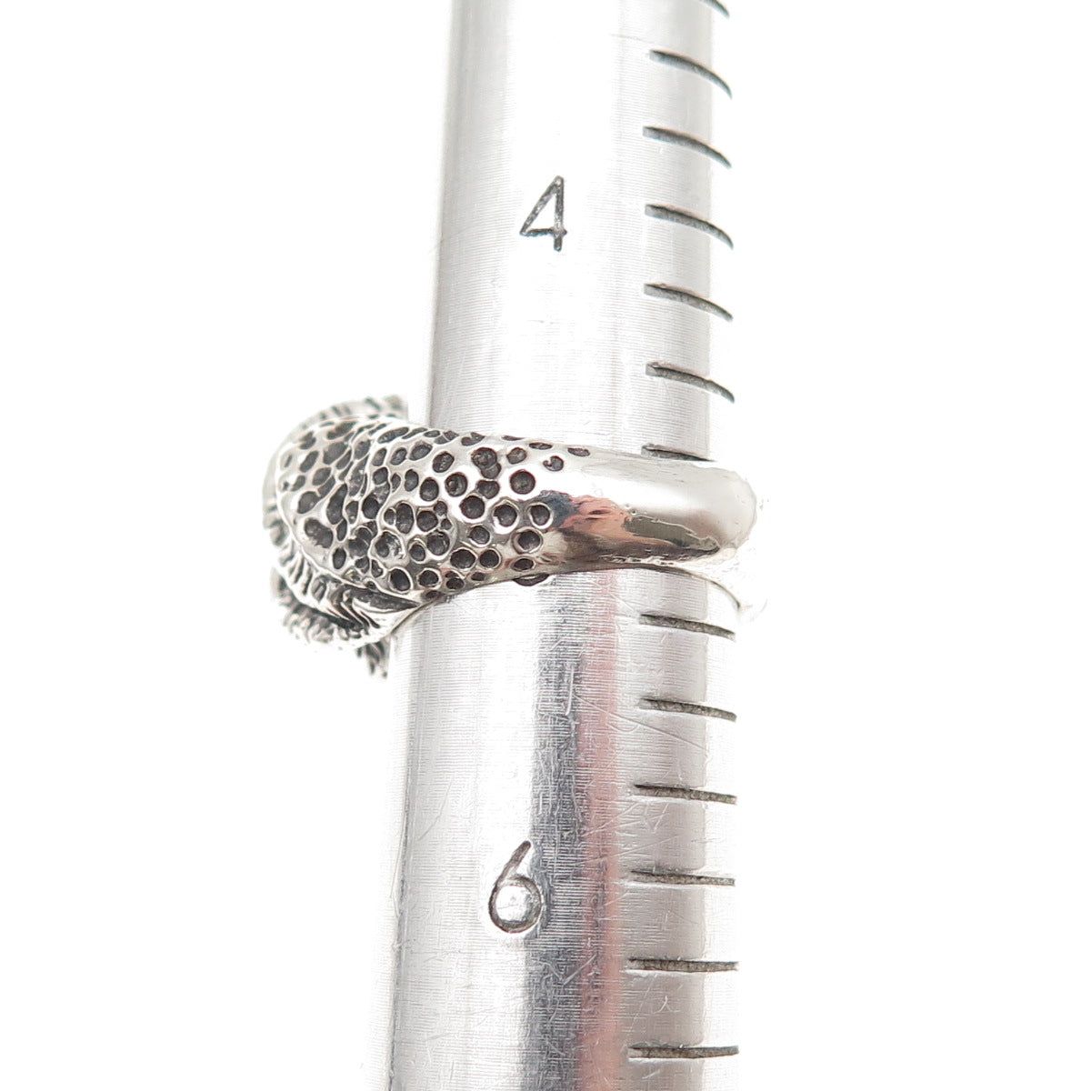 925 Sterling Silver Vintage Modernist Oxidized Ring Size 5
