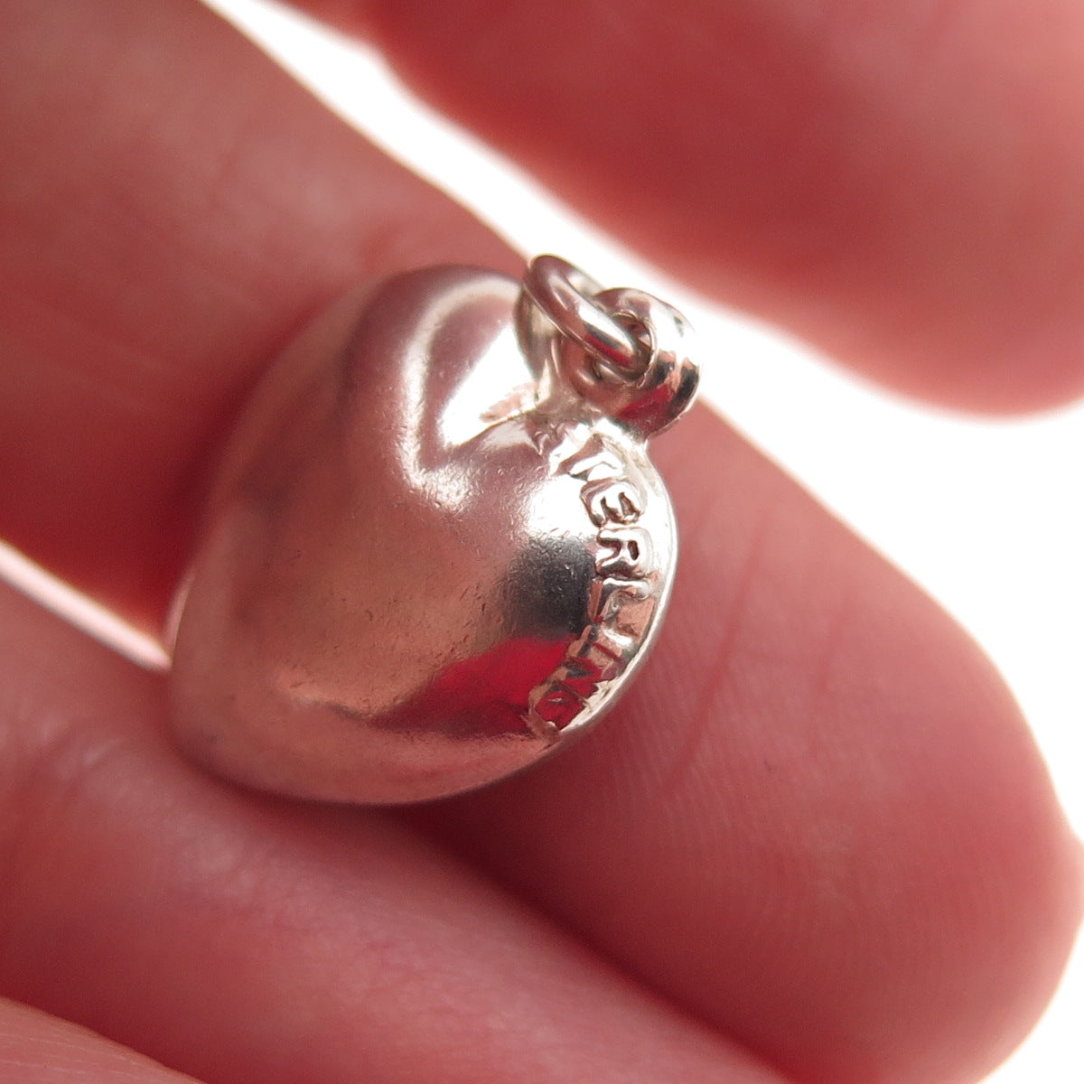 925 Sterling Antique Enamel True Friendship Chatelaine Heart Mini Charm Pendant