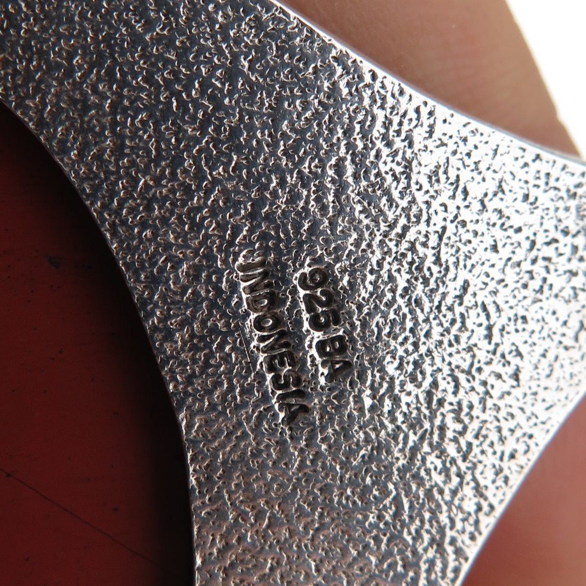 SUARTI BALI 925 Sterling Silver Vintage Real Red Jasper Oxidized Large Pendant