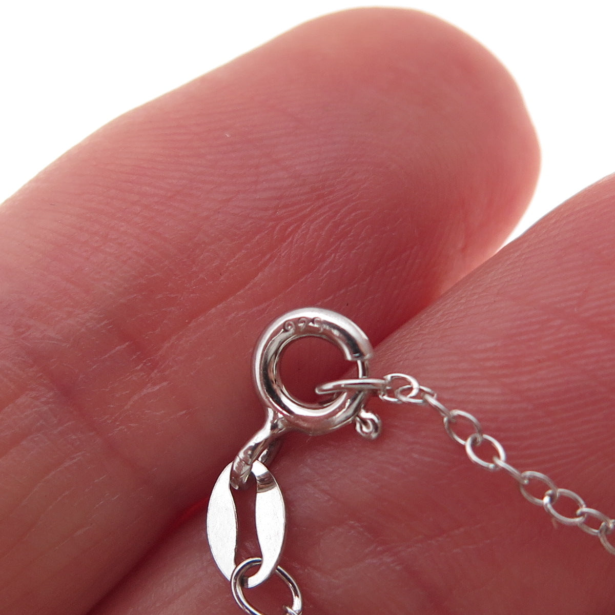 925 Sterling Silver Real Round-Cut Diamond & Pearl Cable Chain Necklace 18"